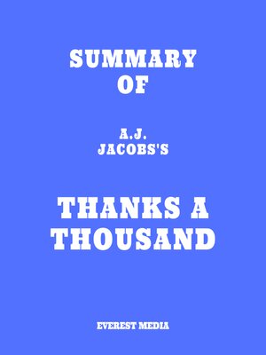 cover image of Summary of A.J. Jacobs's Thanks a Thousand
